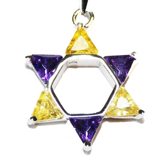 925 Sterling Silver CZ Star Pendant Chain Necklace - Picture 4 of 4